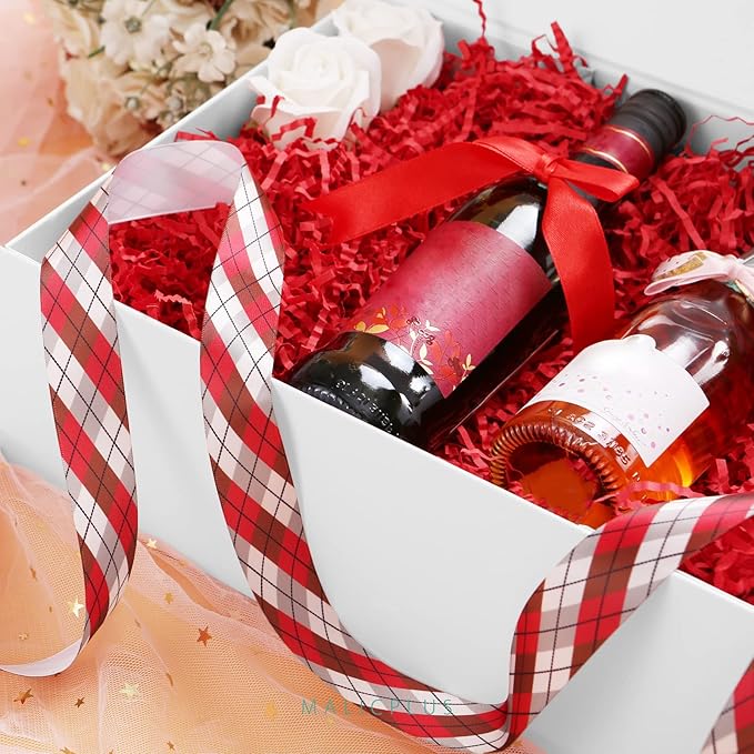 6 Large Gift Boxes with Lids 13.5x9x4.1 Inches, White Bridesmaid Proposal Gift Boxes with Magnetic Closure for All Occasion (Matte White)