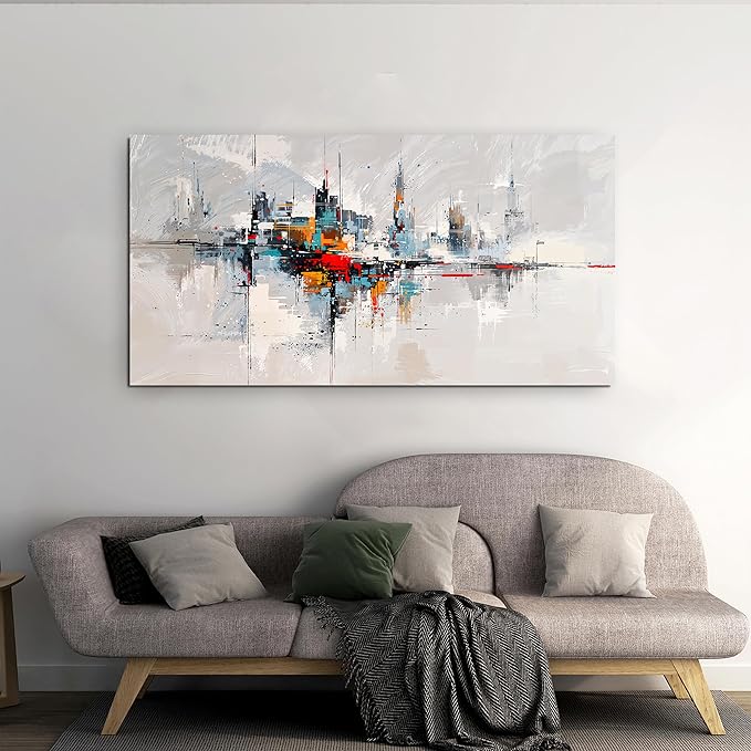Abstract Wall Art Decor Wall Art Pictures for Living Room Abstract Canvas Art Wall Decor Modern Colorful Wall Art Prints Contemporary City Wall Art Decorations Bedroom Office Home Decor Aesthetic 20" X 40"