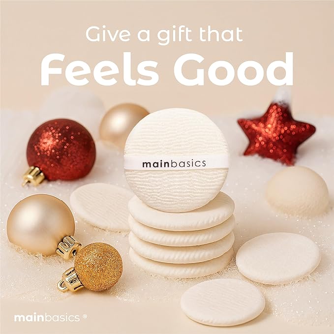 MainBasics Face Scrubber Exfoliator Pads (4-Pack) - Exfoliating Facial Cleansing Buffing Sponge