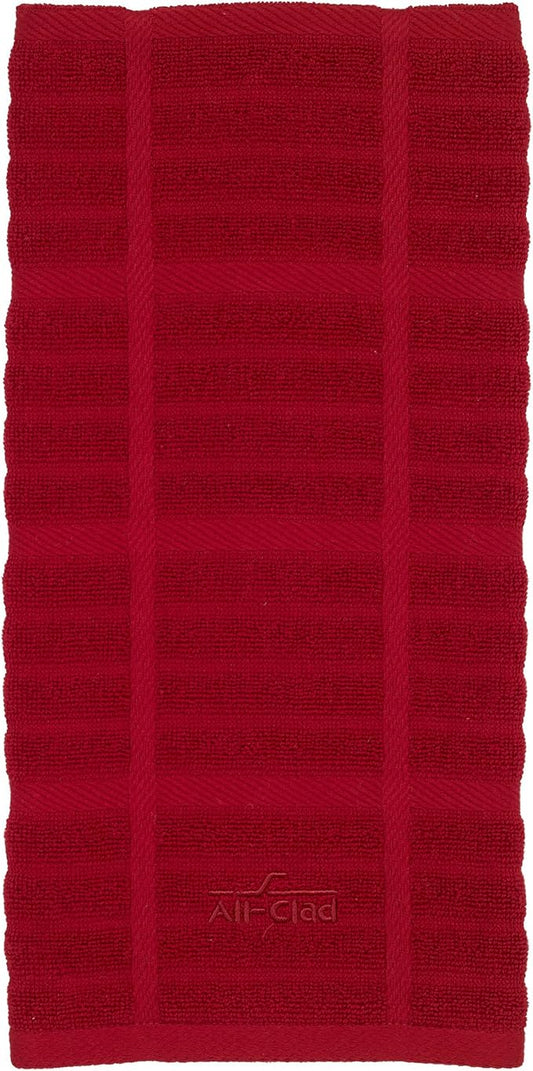All-Clad Solid Kitchen Towel: Highly Absorbent, Super Soft Long Lasting - 100% Cotton, 17"x30" Tea Towel for Cleaning & Drying Dishes, Pans, Glassware, or Countertops, (1-Pack), Chili