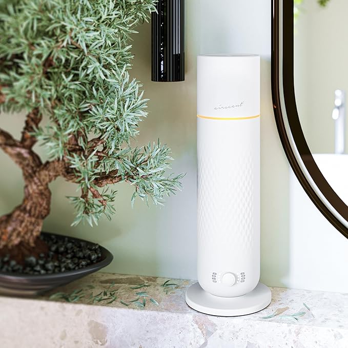 The AirScent Waterless Diffuser - Cold Air Scent Diffuser Oil Machine for Homes, Offices, Hotels and Spas - Aromatherapy Diffuser for Aesthetic Scenting - White - 4.05 Oz - Fragrance Oil Not Included