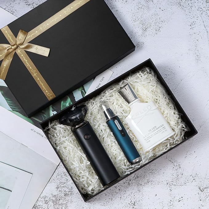 Airuisike Black Gift Boxes with Gold Ribbons & Bows - (3 Sizes) Sturdy Gift Boxes with Lids for Presents - Elegant Gift Wrapping Boxes for Gift Wrapping