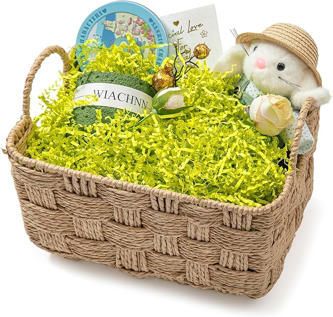 Mefleet 2 LB Crinkle Cut Paper Shred Filler Light Green Crinkle Shredded Paper for Gift Box - Gift Basket Bag Filler - Grass Cushion Stuffing for Christmas Holiday Packaging Wrapping