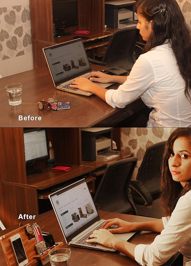 ABHANDICRAFTS Wooden Docking Station for Men - Multi-Device Charging Organizer for Phones, Watches, Keys & Wallets - Perfect Compatibility with iPhone