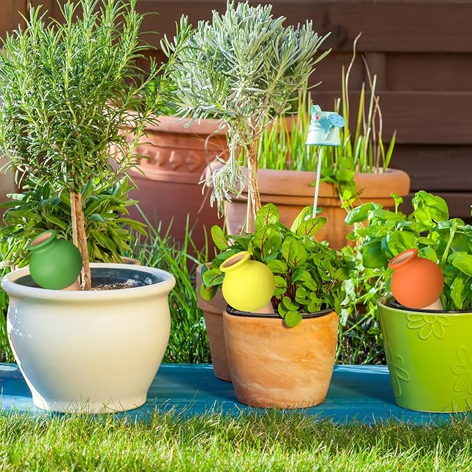8Pcs Terracotta Self Watering Devices Premium Self Ceramic,Automatic Watering Water Seepage Device for Vacation Care,Garden/Office/Outdoor/Indoor Plant Decoration