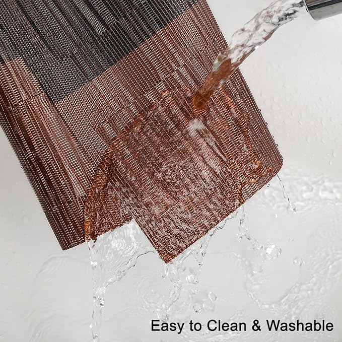 Placemats Set of 4, Vinyl Woven Place Mats Indoor Set of 4 Washable Wipeable PVC Table Mats Heat-Resistant Non Slip Plastic Placemat for Kitchen Dining Outdoor Table (Black Brown, Set of 4)