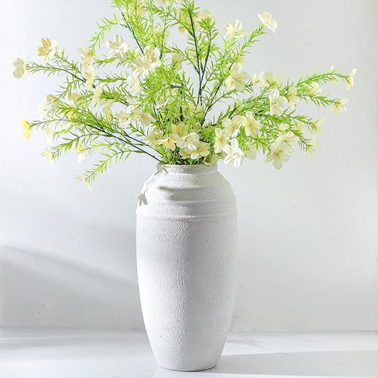 Rustic Farmhouse Flower Vase - 12.87 inch Tall Ceramic Vintage Vase for Home Decor, Living Room Shelf Decor, Enterway Table Decoration