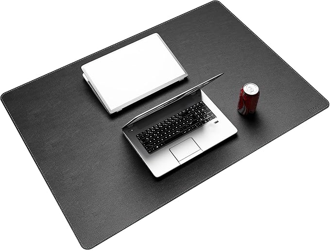 CENNBIE 39.4" x 27.5" Black Leather Desk Mat, Non-Slip Waterproof Extra Wide Desk Pad Protector,Computer Mouse Pad for Office Home