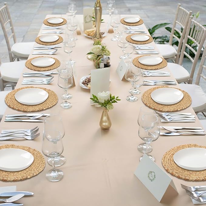 Set of 36 Round Woven Placemats 12-Inch Natural Water Hyacinth Plant Placemats Hand-Woven Boho Rattan Placemat Wicker Weave Table Mats for Home Table Farmhouse