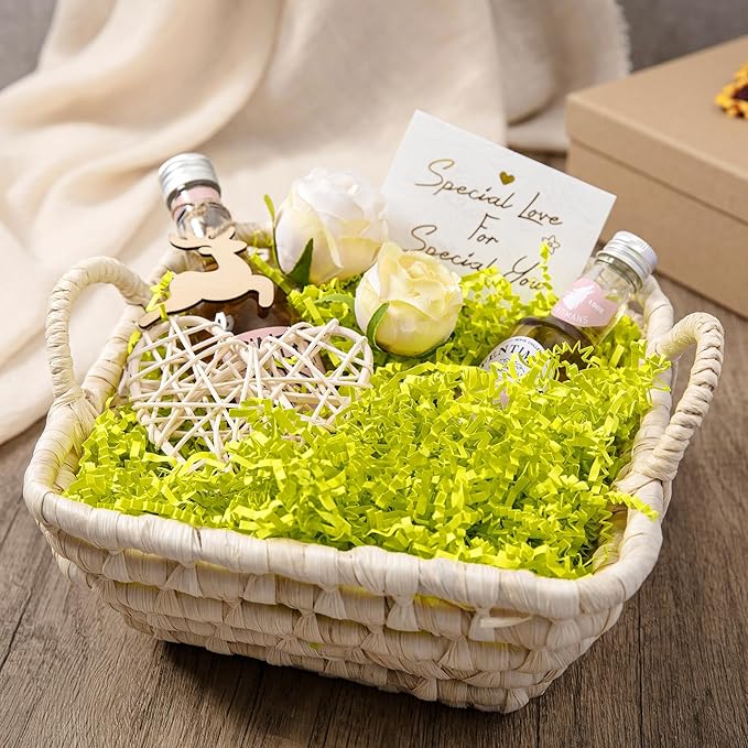 Mefleet 2 LB Crinkle Cut Paper Shred Filler Light Green Crinkle Shredded Paper for Gift Box - Gift Basket Bag Filler - Grass Cushion Stuffing for Christmas Holiday Packaging Wrapping