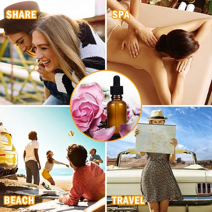 June Fox 99 Pack 1oz Amber Glass Dropper Bottles with Glass Droppers and Black Cap for Essential Oils, Lab Chemicals, Perfumes