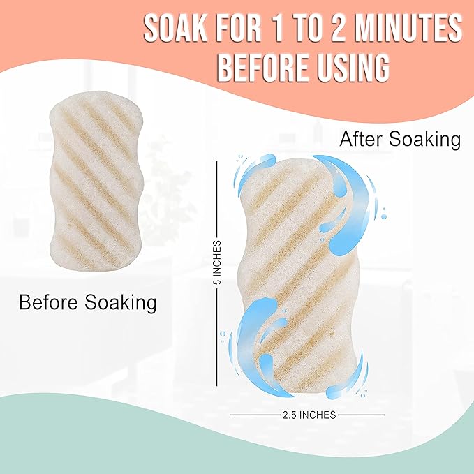 Pure SOL. Konjac Exfoliating Bath Sponge - Original Exfoliator Sponge – Konjac Sponge for Sensitive Skin - Deep Cleansing, Clean Pores, Remove Impurities - 100% Natural and Good for All Skin Types