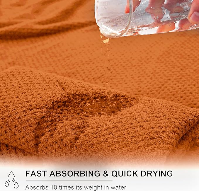 Smuge Extra Large Bath Towel Sheet Set 35x70 Inches - Oversized Highly Absorbent Towels Set,Jumbo Microfiber - Quick Dry, Lightweight,Super Soft for Bathroom,Hotel,SPA,Pack of 4 (Orange Red)