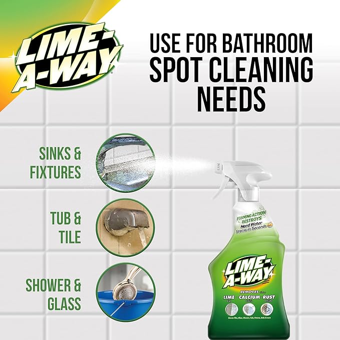 Lime-A-Way Bathroom Cleaner, 32 fl oz Bottle, Removes Lime Calcium Rust