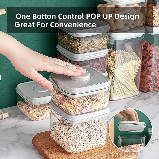 Airtight Food Storage Container Pop Containers With Lids, Bpa Free for Spaghetti Cereal Flour Rice Kitchen Organizer (rectangle 2050ml / 2.1qt)