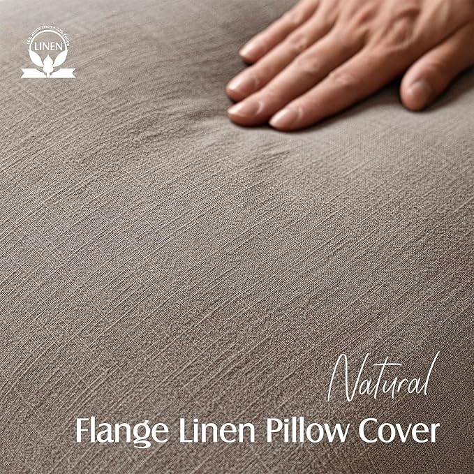 Foindtower Set of 2, Decorative Linen Soild Throw Pillow Covers Soft Accent Euro Cushion Case Farmhouse Neutral Pillowcase for Chair Couch Sofa Bedroom Living Room Home Decor 26 x 26 Inch Brown Tan