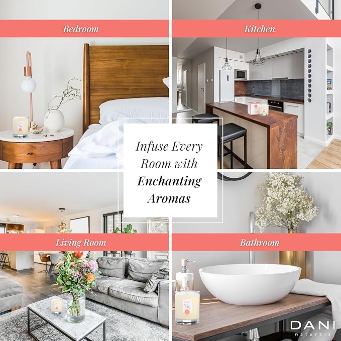 DANI Naturals Soy Candle - Coconut Hibiscus Scented, 100% Pure Soy Wax, Kosher, Non-Toxic, Long-Lasting Burn - 7.5 oz