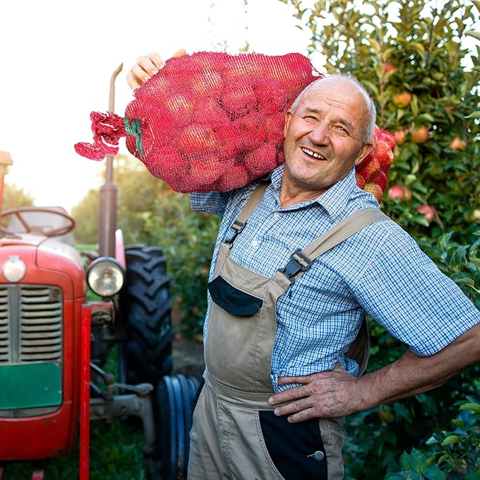 50Pcs Extra Large Mesh Storage Produce Bags, 60 lbs Onion Bags 21” x 32” Reusable Net Bags Washable Breathable Vegetable Storage Net Bags with Drawstring for Onions Potatoes Citrus Carrot