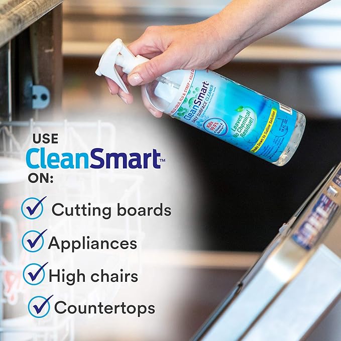 CleanSmart Daily Surface Spray Disinfectant, Kills 99.9% of Viruses, Bacteria, Mold & Fungus, 16 oz Bottle (Pack of 3)