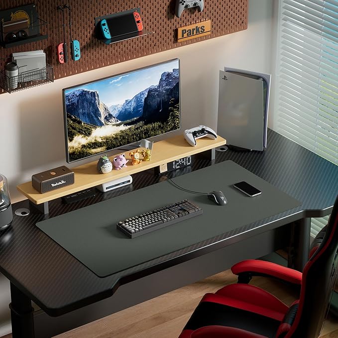 Aothia Leather Desk Pad Protector, Office Desk Mat, Large Mouse Pad, Laptop Desk Pad, Non-Slip PU Leather Desk Blotter, Waterproof Desk Writing Pad for Office and Home (Jungle Green, 47" x 24")