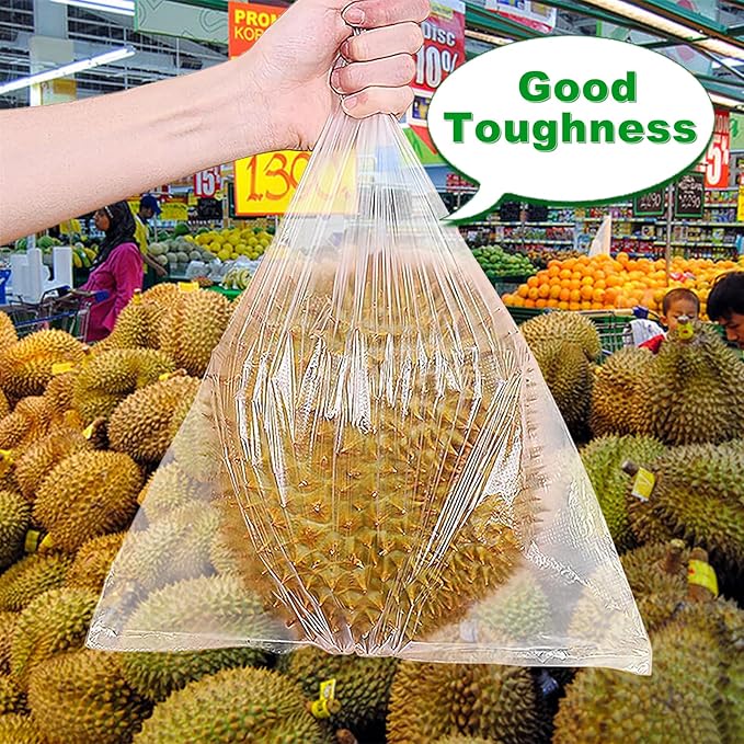 10" x 14" Produce Bags Roll, Fresh-Keeping Plastic Bag for Food, Fruit, Vegetable, Bread, Kitchen, freezer, Supermarket, 1 Roll 400 Plastic Produce Bags