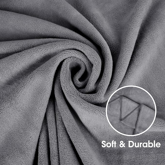 JML Bath Towels Set 6 Pack (30" x 60") - Extra Large Microfiber Bathroom Towel, Absorbent, Quick Drying for Adult, Swim, Gym, Spa, Fitness, Sports, Yoga