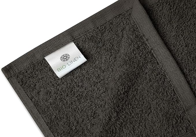 BIOLINEN Grey Bath Towels 24x48 inches 6 Pack | Ultra Soft, Highly Absorbent | 100% Cotton Towels for Bathroom, Gym, Spa, and Hotel Use