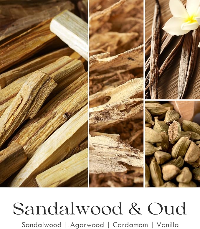 AOOVOO Sandalwood Oud Candle - Large Scented Candles 22oz, Soy Candles, Aromatherapy Candle, Soy Wax Candle