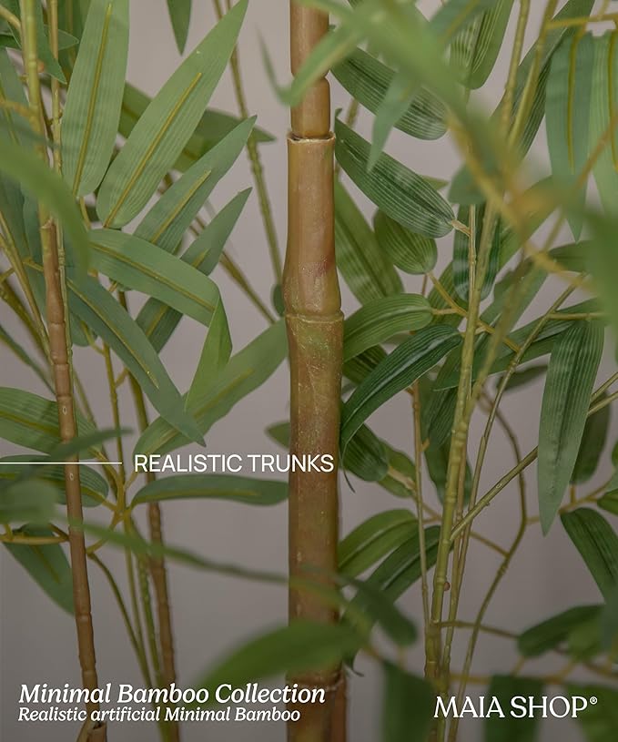 Maia Shop Artificial Bamboo Tree Minimal 6FT Tall, Fake Tree Realistic Leaves, Faux Silk Plant Made with The Best Materials, Artificial Tree for Home Decor Indoor, 71 inches