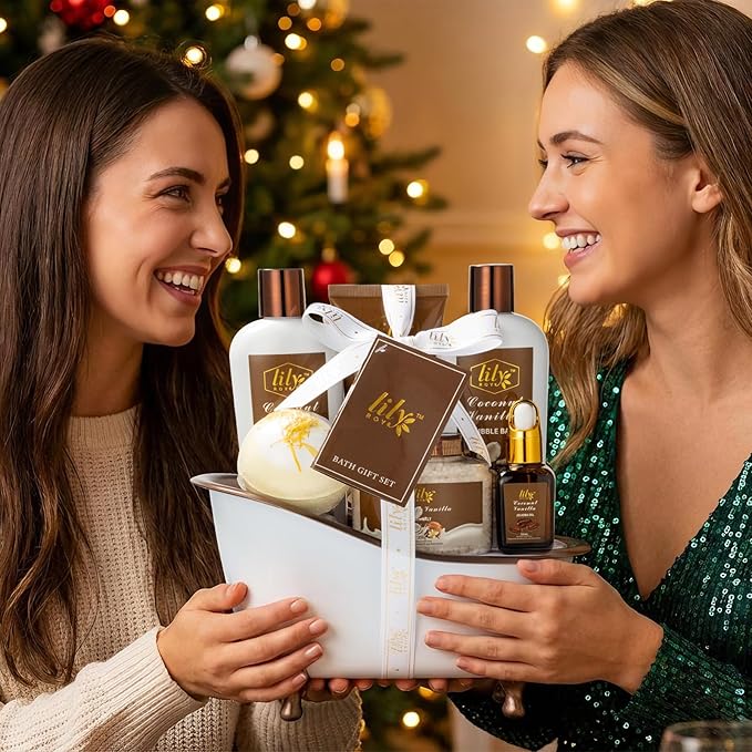 Christmas Gifts for Women - 7-Piece Nourishing Bath & Body Gift Set, Bath Collection | Mothers Day Gifts for Mom, Fathers Day Gifts, Birthday Gifts, Self Care Kit, All Occasion Gift for Her & Him