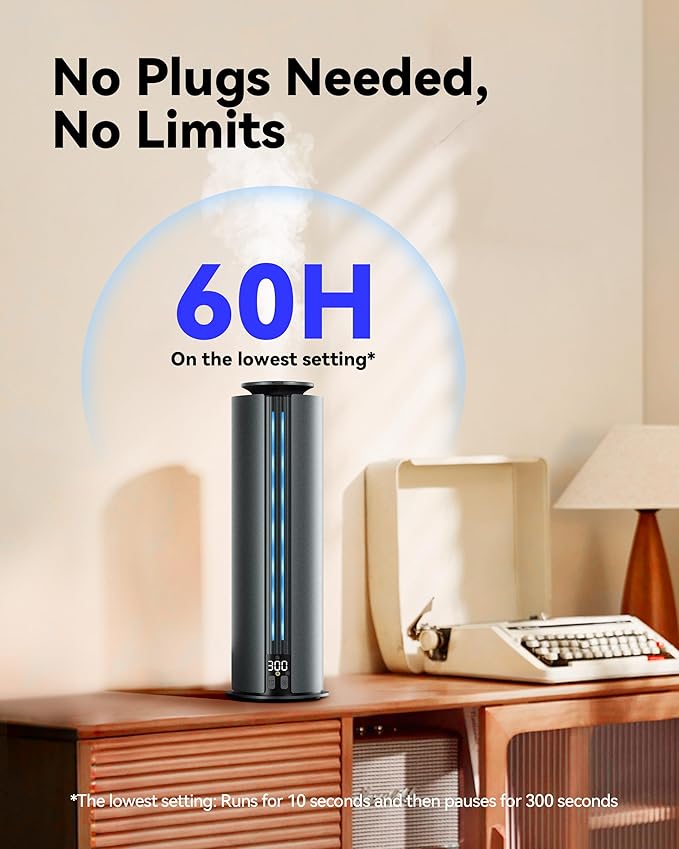 1800 Sq Ft Waterless Diffuser, 100ml Hotel Collection Diffuser Scent Air Machine for Home Cold Air Essential Oil Diffuser for Large Room Office Quiet (Black)