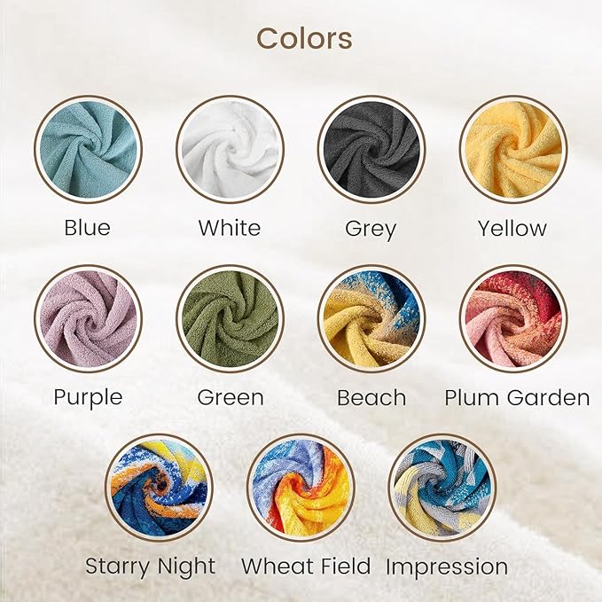 SEMAXE 4-Pack Luxury Bath Towels for Bathroom, 100% Cotton, Soft, Absorbent, and Quick-Drying, 55"x27", Yellow, Perfect for Hotels, Gyms, and Spas