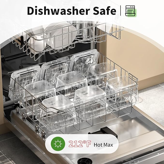 1/6 4'' 12 Pack Plastic Food Pans With Lids, Clear Food Pan, Commercial Stackable Polycarbonate Freezer-Safe for Fruits Vegetables Restaurant Kitchen