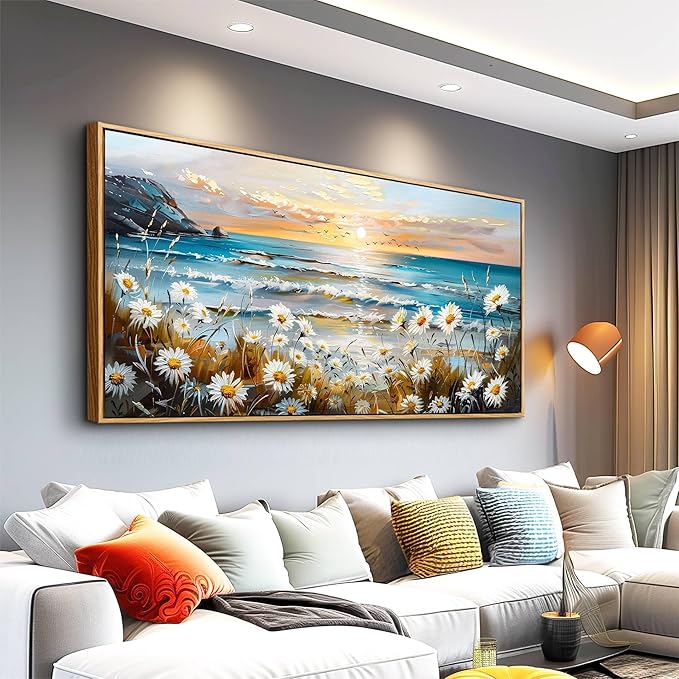 PHAOHUAXM Canvas Wall Art For Living Room Farmhouse Bedroom Wall Painting Marine Landscape Painting Office Photos Watercolor Wall Decor Flowers Nature Artwork For Walls Modern Home Decor 20x40 In