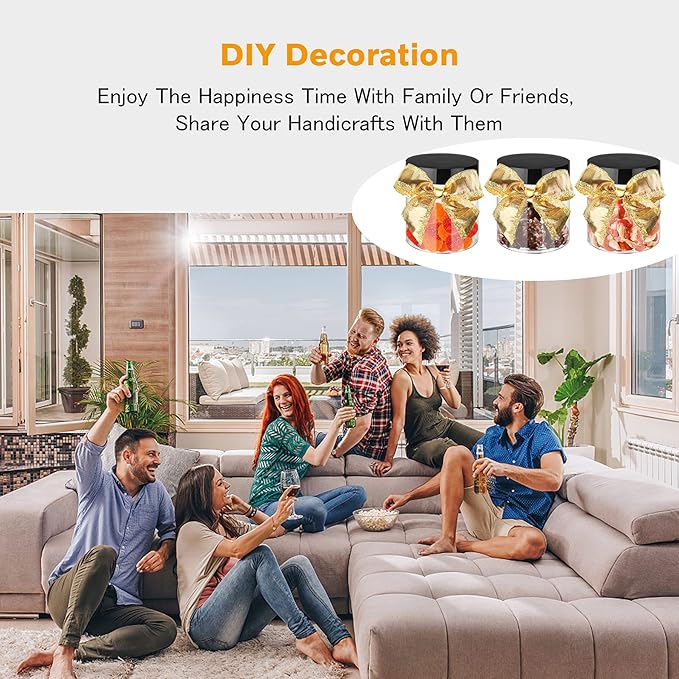 Plastic Jars with Lids 8 oz & 14 oz 24Pcs Clear Plastic Slime Storage Jars Containers with Airtight Leak Proof Black Screw On Lids Cylinder Clear Round Jar Food Grade Durable Jar