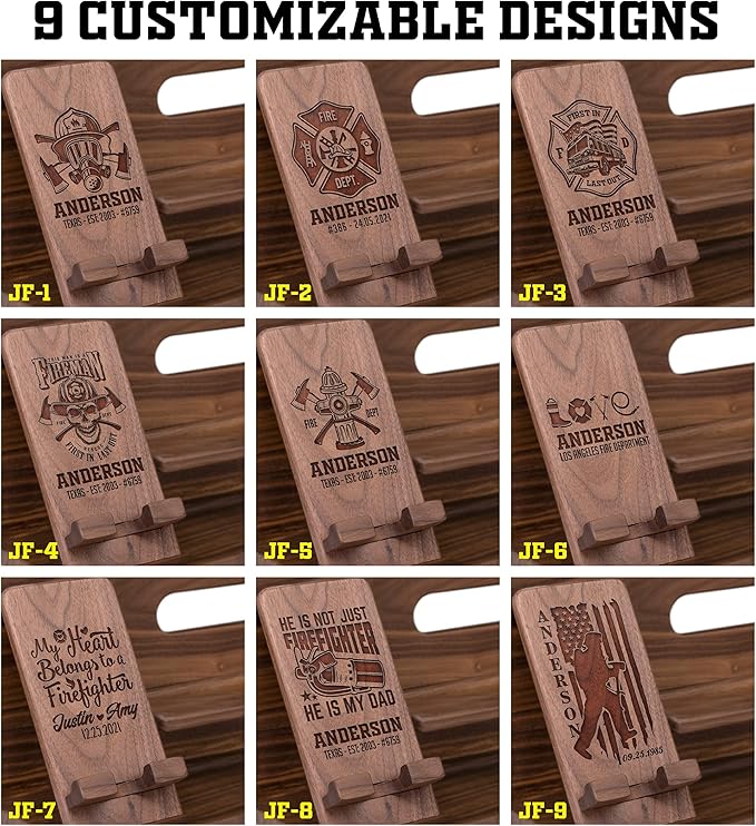 Personalized Firefighter Gifts for Men - Elegant Nightstand Organizer & Phone Docking Station to Keep Fireman Accessories Organized - Unique Firefighter Gifts, Gift for Fireman Fire Chief Captain
