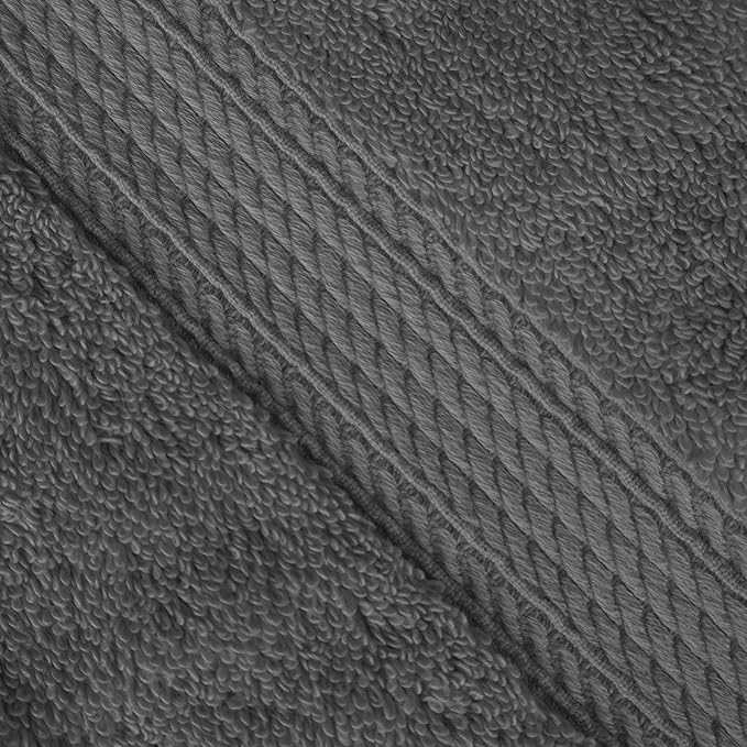 BNM Egyptian Cotton Heavyweight Towels, Ideal For Bathroom, Shower, Spa, Hotel, 800 GSM, Face/ Washcloths, Hand Towels, Bath Towels, Highly-Absorbent, Luxury Home Basics, 9 Piece Towel Set, Charcoal