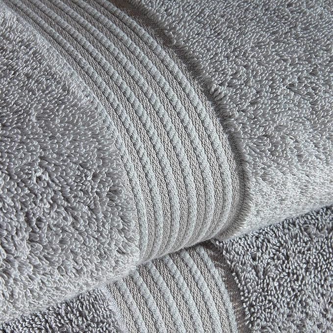 Christy Supreme Hygro 4 Piece Towel Set | Silver | 100% Luxury Supima Cotton | Ultra Soft | Super Absorbent | 650GSM | 2 Bath Towels 2 Hand Towels