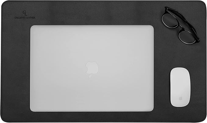 Gallaway Leather Desk Mat,Desk Writing Pad - Office Desk Pad, Medium 24" x 14" Black, Desk Mats on Top of Desks, Gift Ready Elegant Computer Desk Mat Desk Cover Desk Pad Protector PU Leather