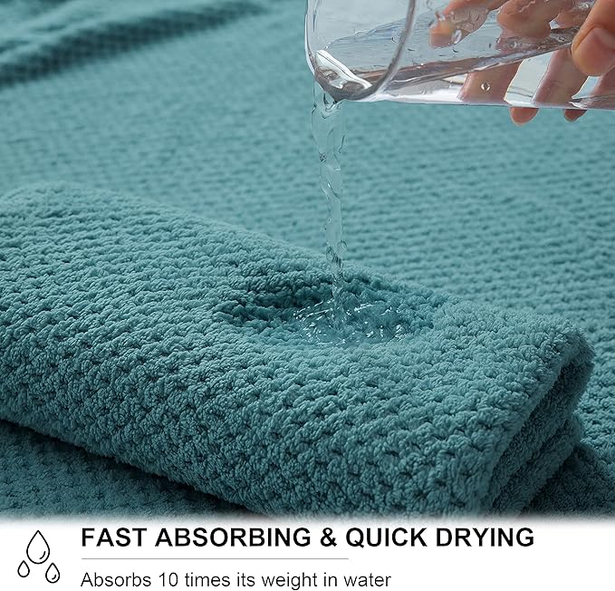 Extra Large Bath Towel Sheet Set 35x70 Inches - Oversized Bath Towels Set, Large Microfiber - Quick Dry,Lightweight,Super Soft,Highly Absorbent Towel Set for Bathroom,Hotel,SPA,Pack of 4(Turquoise)