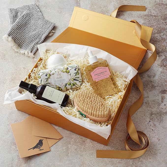 CECOBOX - Gift Boxes with Lids for Presents 11"x7.5"x3" - Matte, Collapsible Magnetic Closure Gift Box - Groomsmen & Bridesmaid Proposal Boxes, Wedding, PR, Birthdays, Holidays (Gold)