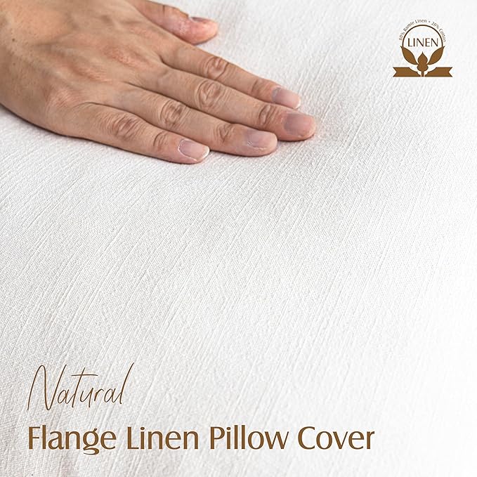 Foindtower Pack of 2, Decorative Linen Soild Throw Pillow Covers Soft Accent Lumbar Cushion Case Boho Farmhouse Neutral Pillowcase for Couch Sofa Bed Living Room Home Decor 12 x 20 Inch Cream White