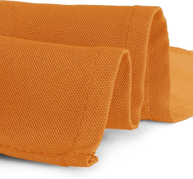 Gee Di Moda Rectangle Tablecloth - 70 x 120 Inch Orange - Heavy Duty, Wrinkle Resistant, Machine Washable - Ideal for 6 or 8 Foot Rectangular Table, Buffet, Dinner, Wedding & Baby Shower