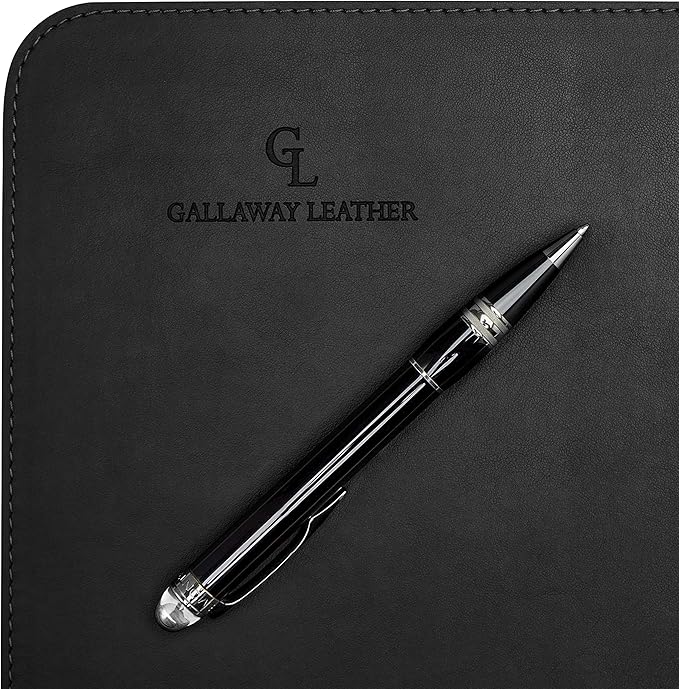 Gallaway Leather Desk Mat,Desk Writing Pad - Office Desk Pad, Medium 24" x 14" Black, Desk Mats on Top of Desks, Gift Ready Elegant Computer Desk Mat Desk Cover Desk Pad Protector PU Leather