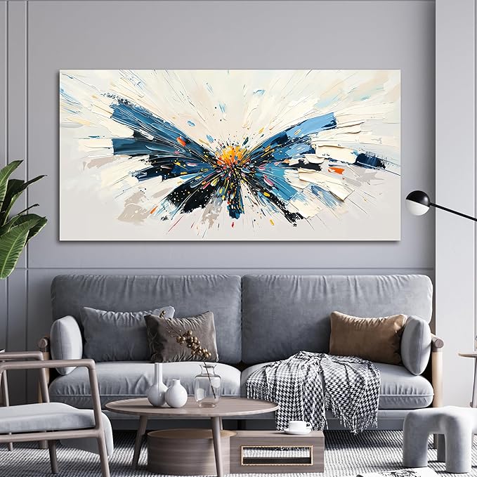 Abstract Wall Art Decor Modern Oversized Wall Art for Living Room Abstract Canvas Art Wall Decor Butterfly Wall Art Pictures Large Colorful Wall Art Prints Artwork for Walls Office Home Decor 29" X 58"