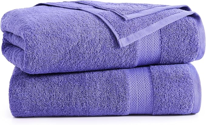 LANE LINEN 100% Cotton 2 Pack Bath Sheets (35"x66") - Ring Spun, Extra Large Cotton Bath Towels Set - Quick Dry, Soft & Absorbent Oversized Towel Set - Remains Soft After Multiple Washes - Blue Irish