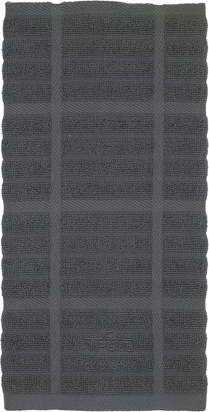 All-Clad Solid Kitchen Towel: Highly Absorbent, Super Soft Long Lasting - 100% Cotton, 17"x30" Tea Towel for Cleaning & Drying Dishes, Pans, Glassware, or Countertops, (1-Pack), Pewter