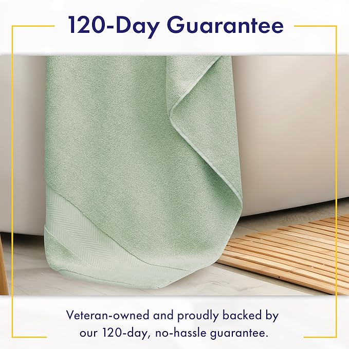 Ultra Soft & Plush Viscose from Bamboo Bath Towels - 700 GSM Luxury Bath Towels - 6 Piece Set - Super Absorbent & Quick Drying (Eucalyptus Green)