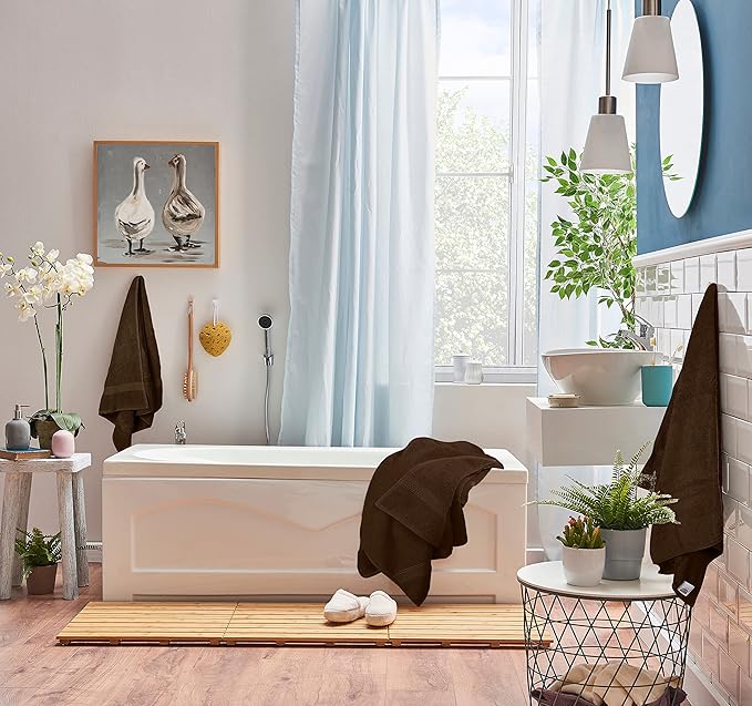 Utopia Towels 8-Piece Premium Towel Set, 2 Bath Towels, 2 Hand Towels, and 4 Wash Cloths, 600 GSM 100% Ring Spun Cotton Highly Absorbent Towels for Bathroom, Gym, Hotel, and Spa (Brown)