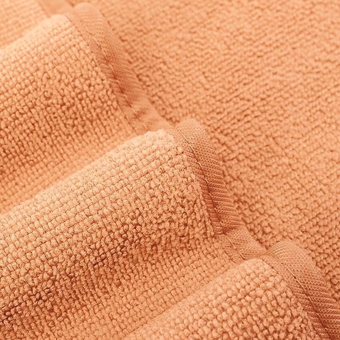 POLYTE Oversize, 60 x 30 in., Quick Dry Lint Free Microfiber Bath Towel Set, 6 Piece (Orange)